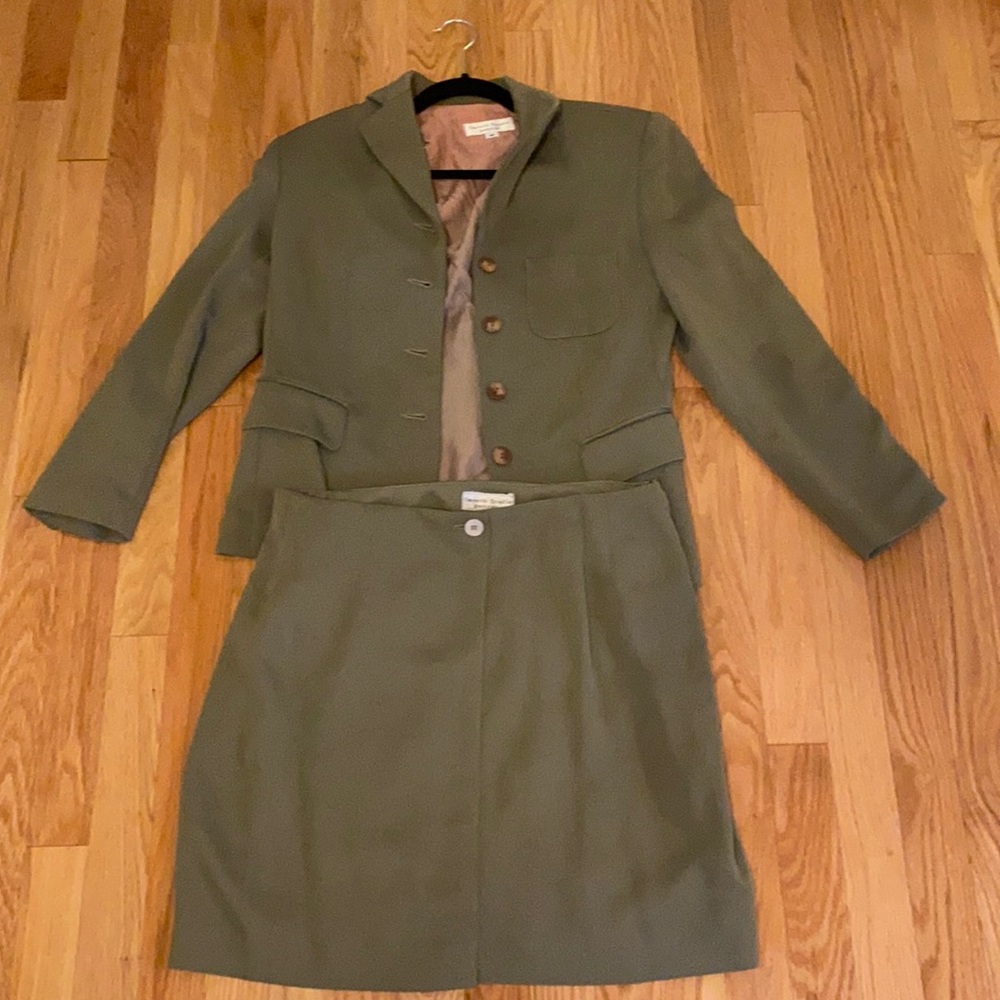 Smooth Studio Petites Olive blazer and skirt set
